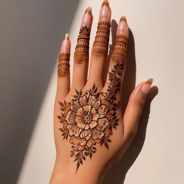 Blooming Simplicity Henna, floral wedding henna, simple floral bridal henna, henna patterns for the modern bride , floral wedding henna designs, Floral Cascade Henna, Wedding henna designs, Simple wedding henna designs, floral Bridal Henna Designs