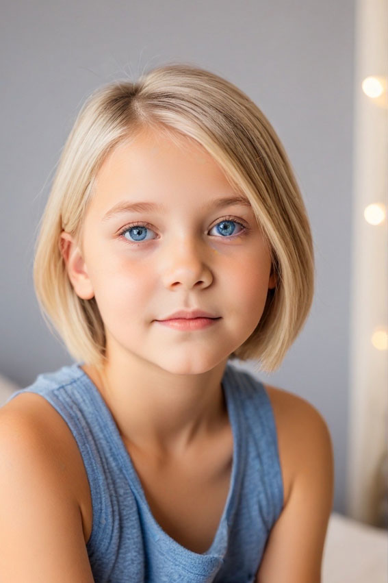 Soft Blonde Bob, 10 year old haircuts girl, 10 year old Haircuts girl long hair, 10 year old haircuts girl straight hair, 10 Year old Haircuts Girl medium length, Cute Girl Haircuts, Teenage girl Haircuts medium length, Hair cut for girls kids, Cute Haircuts for 10-Year-Old Girls