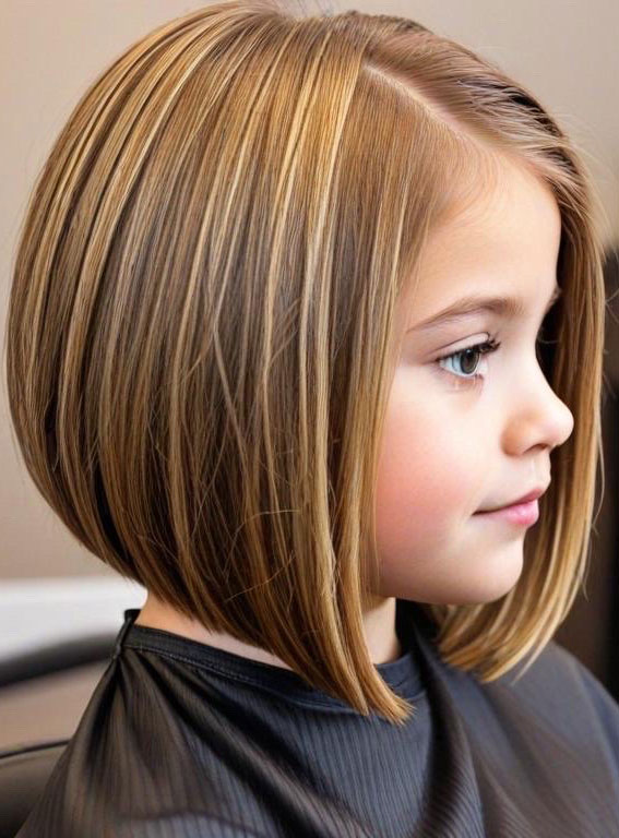 Chestnut Brown Angled Bob, Angled Bob Haircuts For Girls, bob haircut for girls, long bob cut for girl child, 10 year old bob haircuts girl, best haircut for girls, medium angled bob haircut for girl, long angled bob haircut for girl