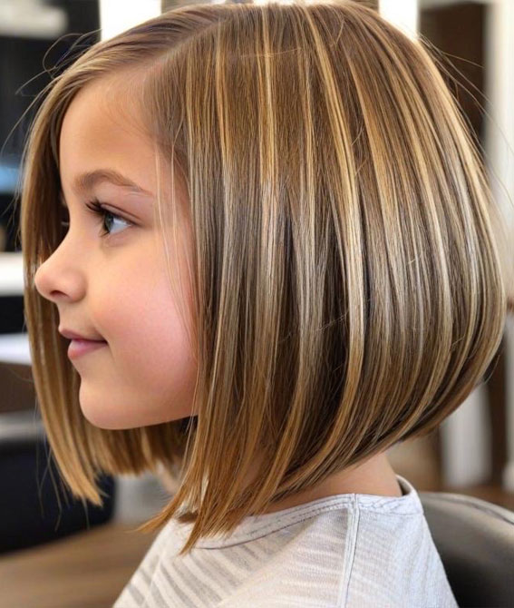 Golden Honey Angled Bob, Angled Bob Haircuts For Girls, bob haircut for girls, long bob cut for girl child, 10 year old bob haircuts girl, best haircut for girls, medium angled bob haircut for girl, long angled bob haircut for girl