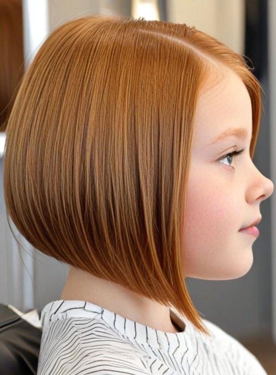 28 Angled Bob Haircuts For Girls : Straight Copper-Toned Angle Bob