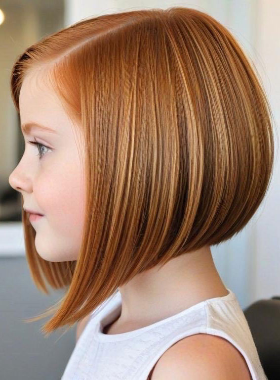 28 Angled Bob Haircuts For Girls : Fiery Copper Angled Bob