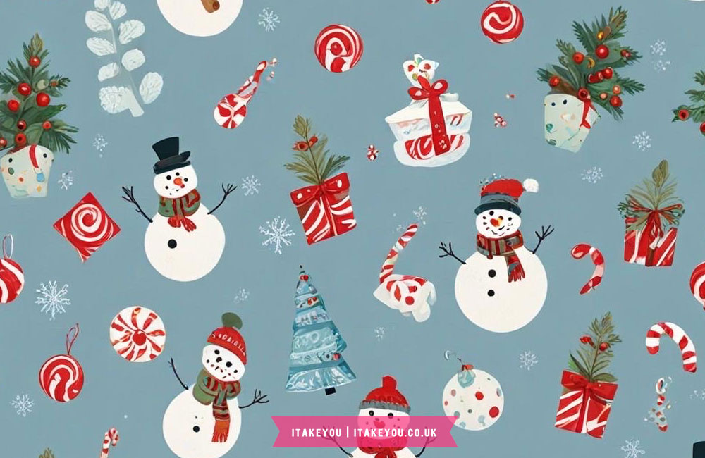 Christmas Dusty Blue Wallpaper for Desktop