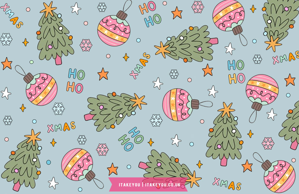 30 Preppy Christmas Wallpapers : Festive Blue Background for Desktop