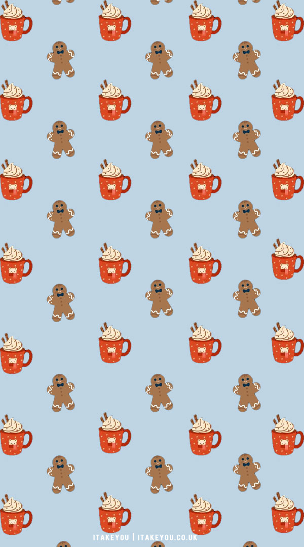 30 Preppy Christmas Wallpapers : Gingerbread & Cocoa Delight iPhone Wallpaper