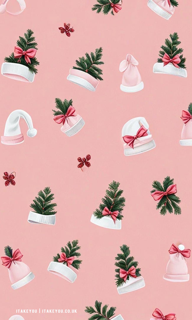 30 Preppy Christmas Wallpapers : Blush Winter Wonderland Wallpaper for Phone