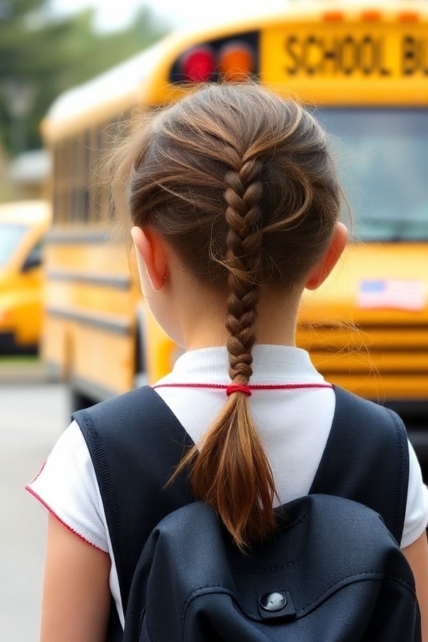 17 Simple School Girl Hairstyles : Petite French Braid