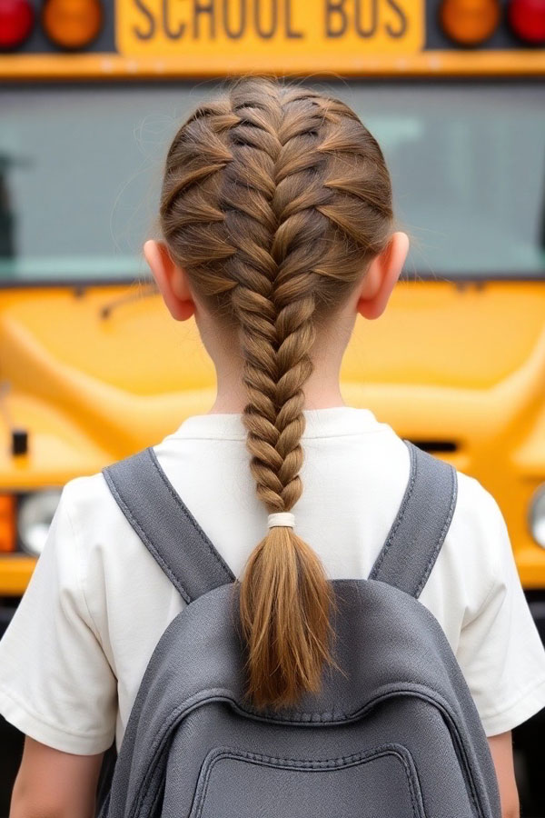 17 Simple School Girl Hairstyles : Neat French Braid