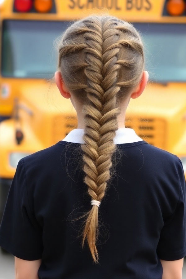 17 Simple School Girl Hairstyles : Thick French Plait Perfection