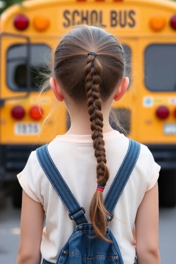 17 Simple School Girl Hairstyles : Simple Braided Ponytail