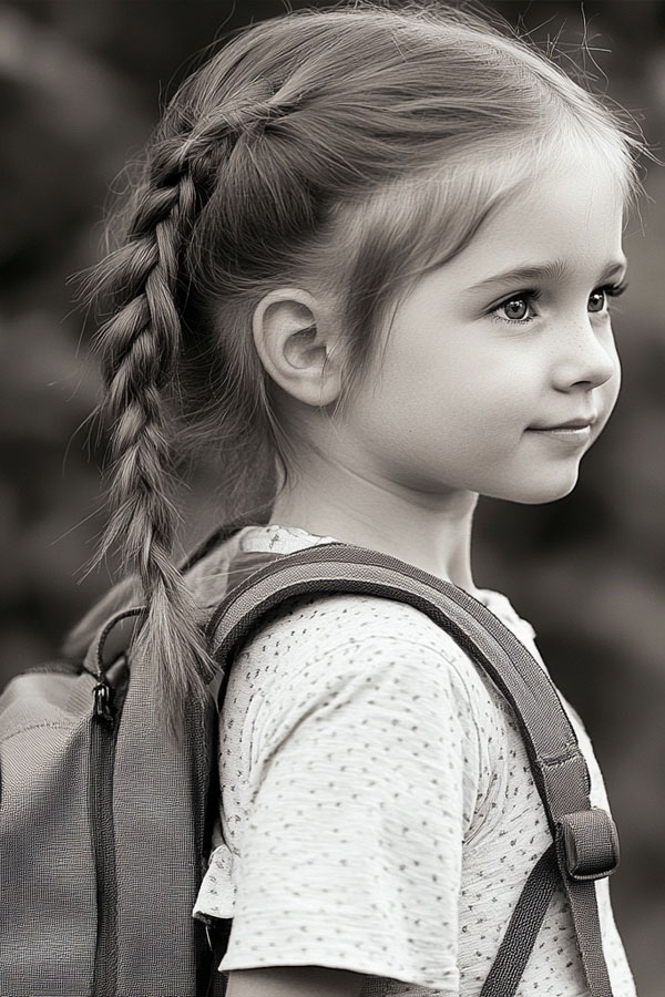 17 Simple School Girl Hairstyles : Side Swept French Braid