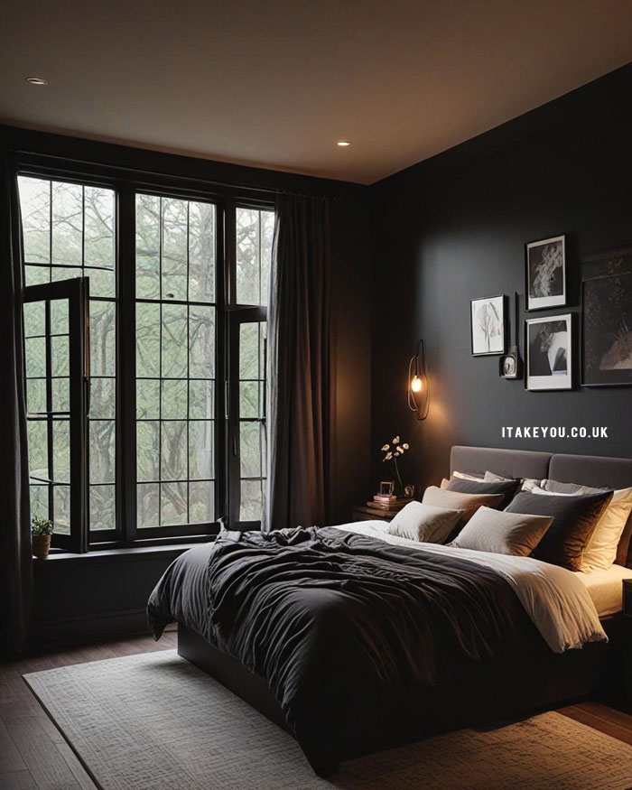 20 Stylish Bedroom Colour Combination Ideas : Charcoal Moody Colour Scheme