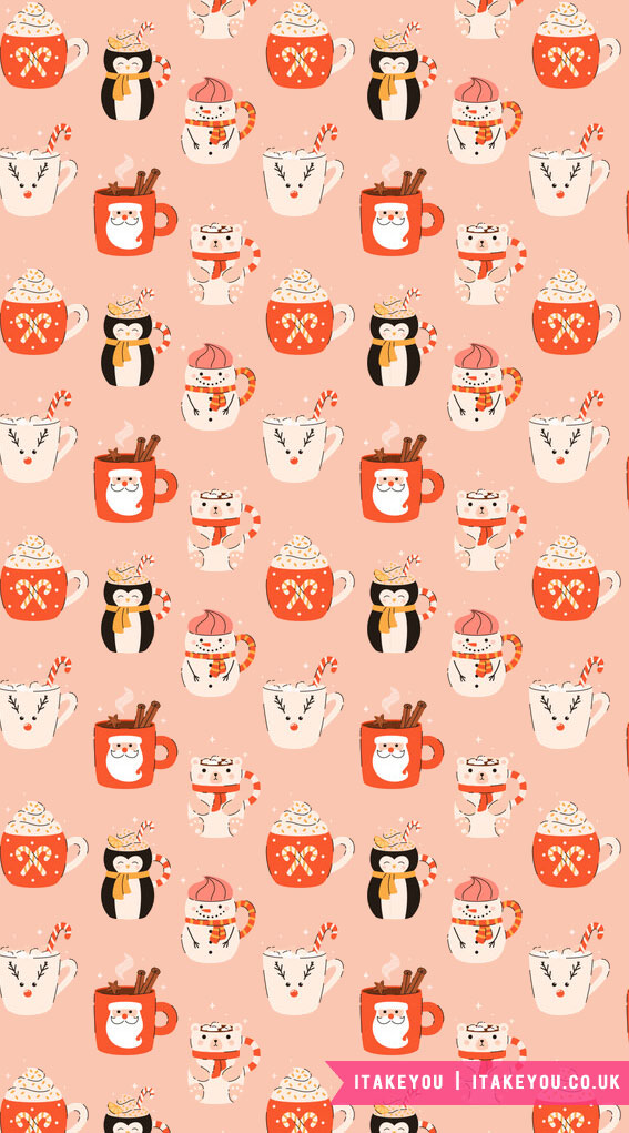 Festive Christmas Wallpapers to Brighten Your Screen : Mix of Festive Mugs Wallpaper