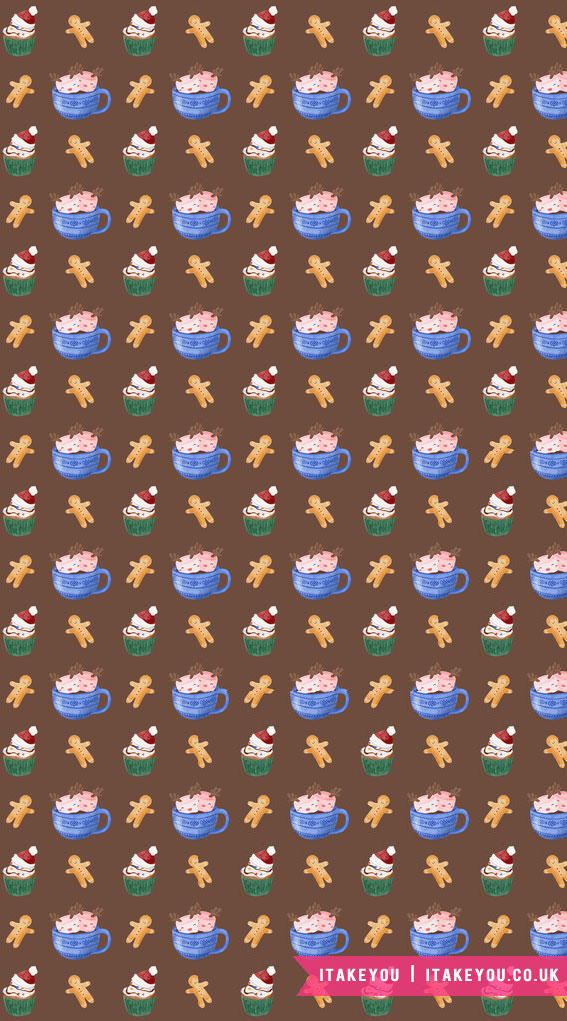 Festive Christmas Wallpapers to Brighten Your Screen : Hot Cocoa and Gingerbread Wallpaper