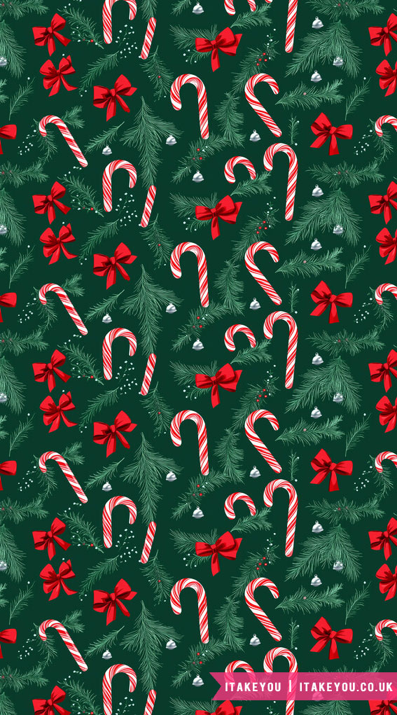 Festive Christmas Wallpapers to Brighten Your Screen : Evergreen & Red Bow Wallpaper