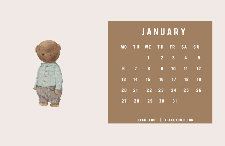 30+ January Wallpaper Ideas : Teddy Bear January Wallpaper for Laptop