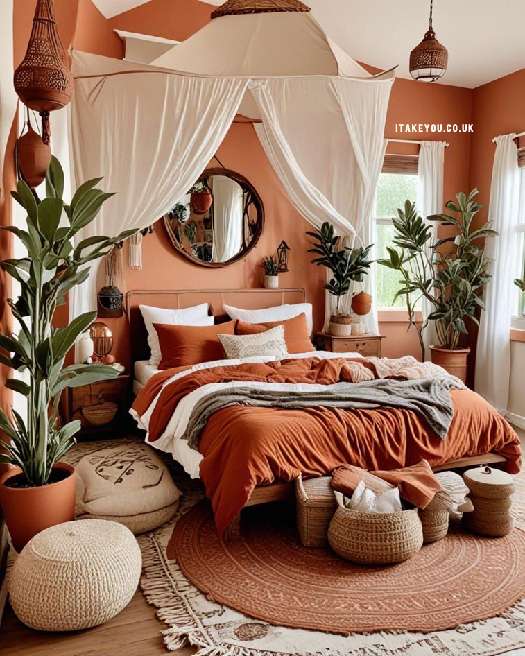 17 Terracotta Bedroom Colour Schemes : Bohemian Terracotta Haven