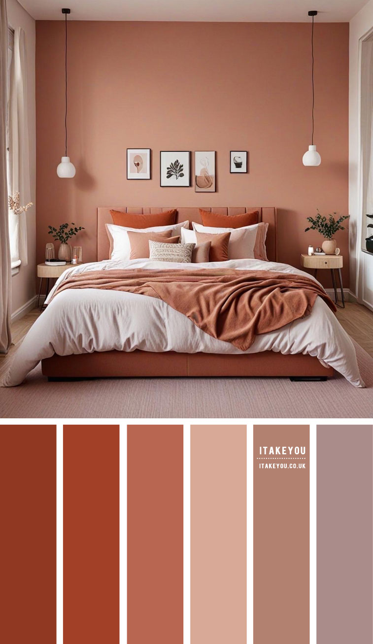 12 Terracotta Bedroom Colour Schemes : Spiced Clay, Sand Dune & Mauve