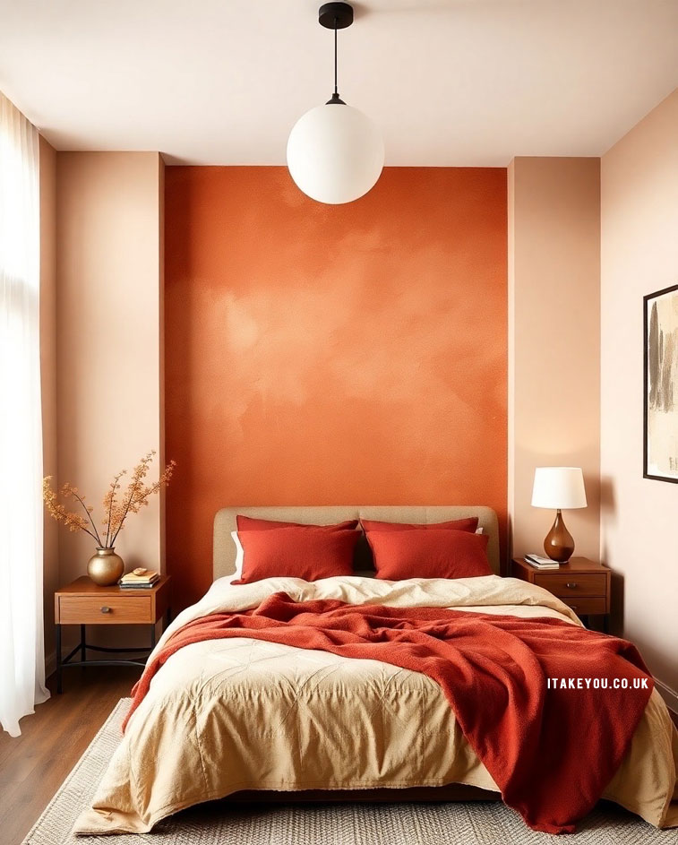 17 Terracotta Bedroom Colour Schemes : Terracotta Glow with Cream Accents